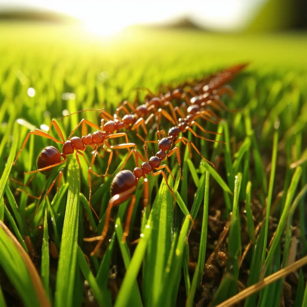 Ant Trail in Grass