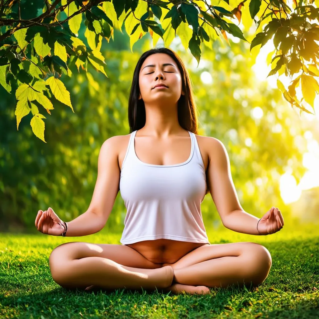 Woman meditating