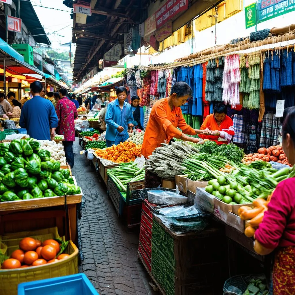 Local market in Bac Son