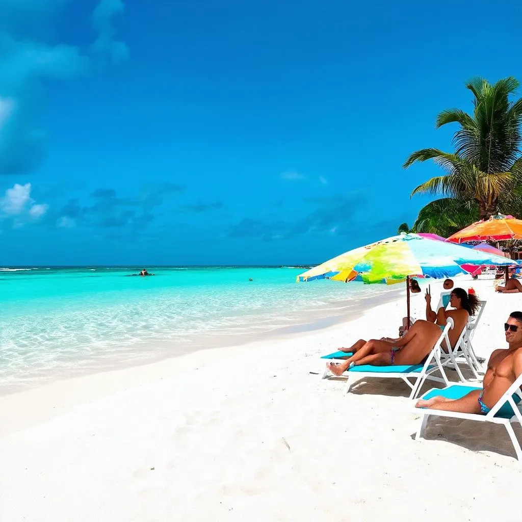 Tropical beach in the Bahamas