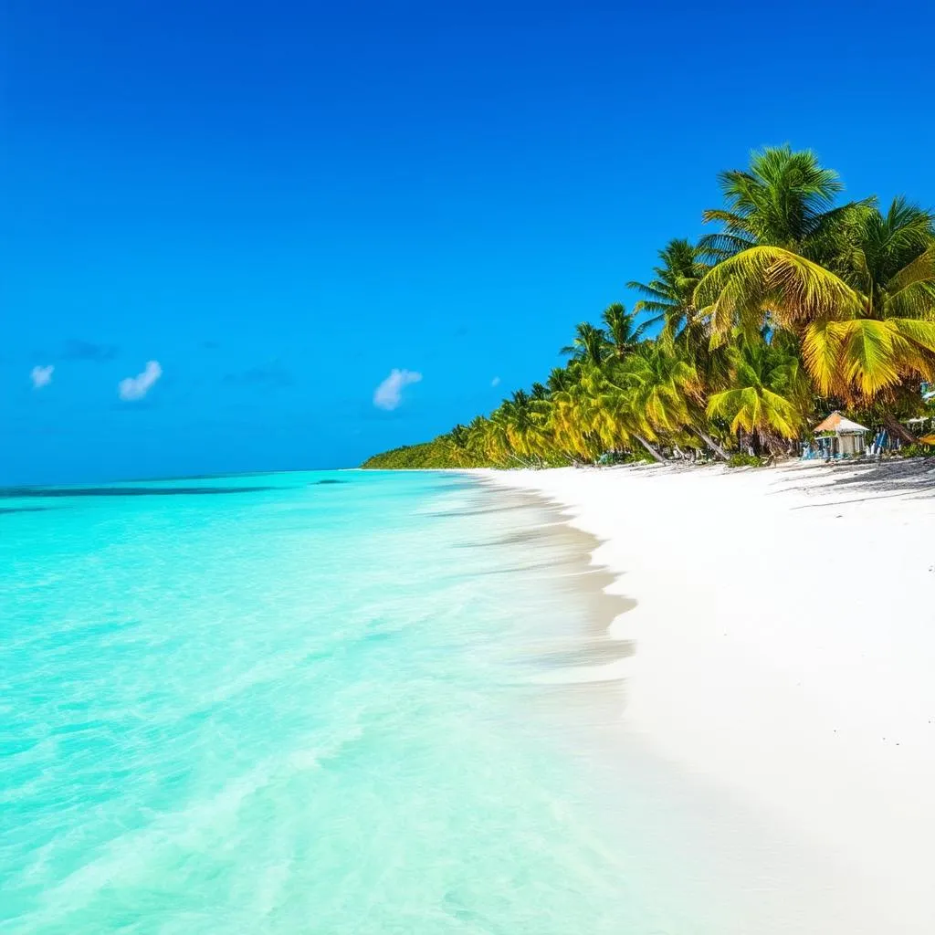 Relaxing on a Bahamian beach