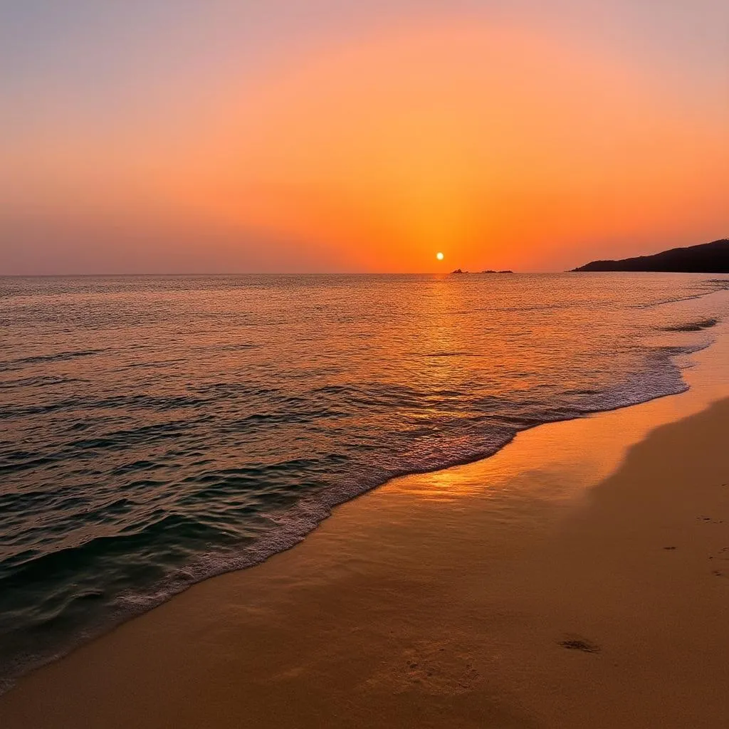 Sunset over Bai Dai Beach