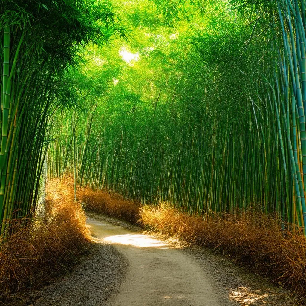 Tranquil Bamboo Forest Path