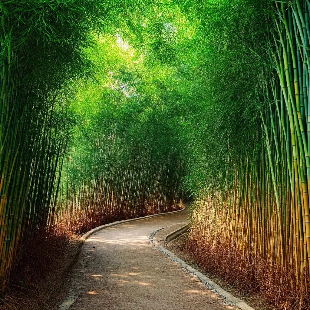 Tranquil Bamboo Forest Pathway