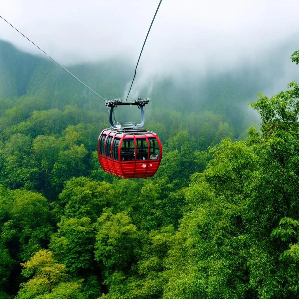 Cable car ride at Ba Na Hills