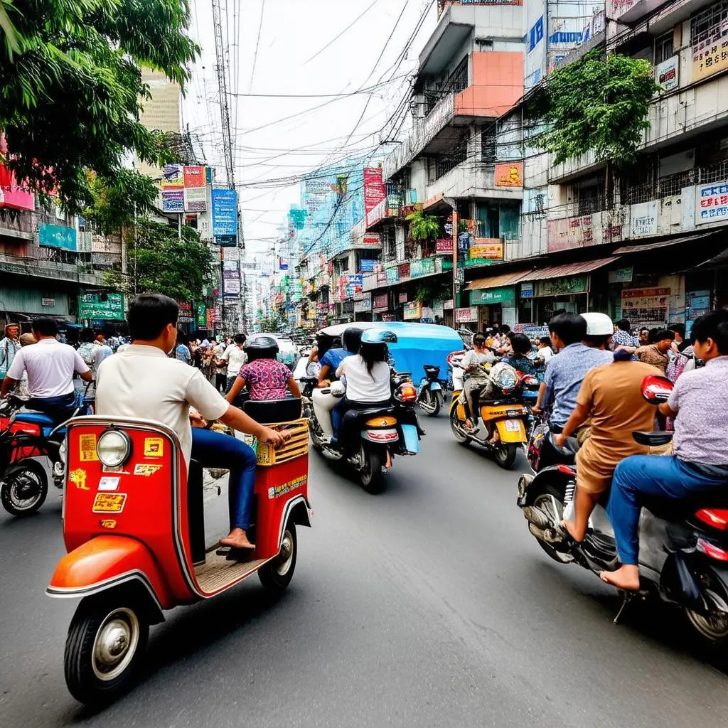 Busy street in Bangkok