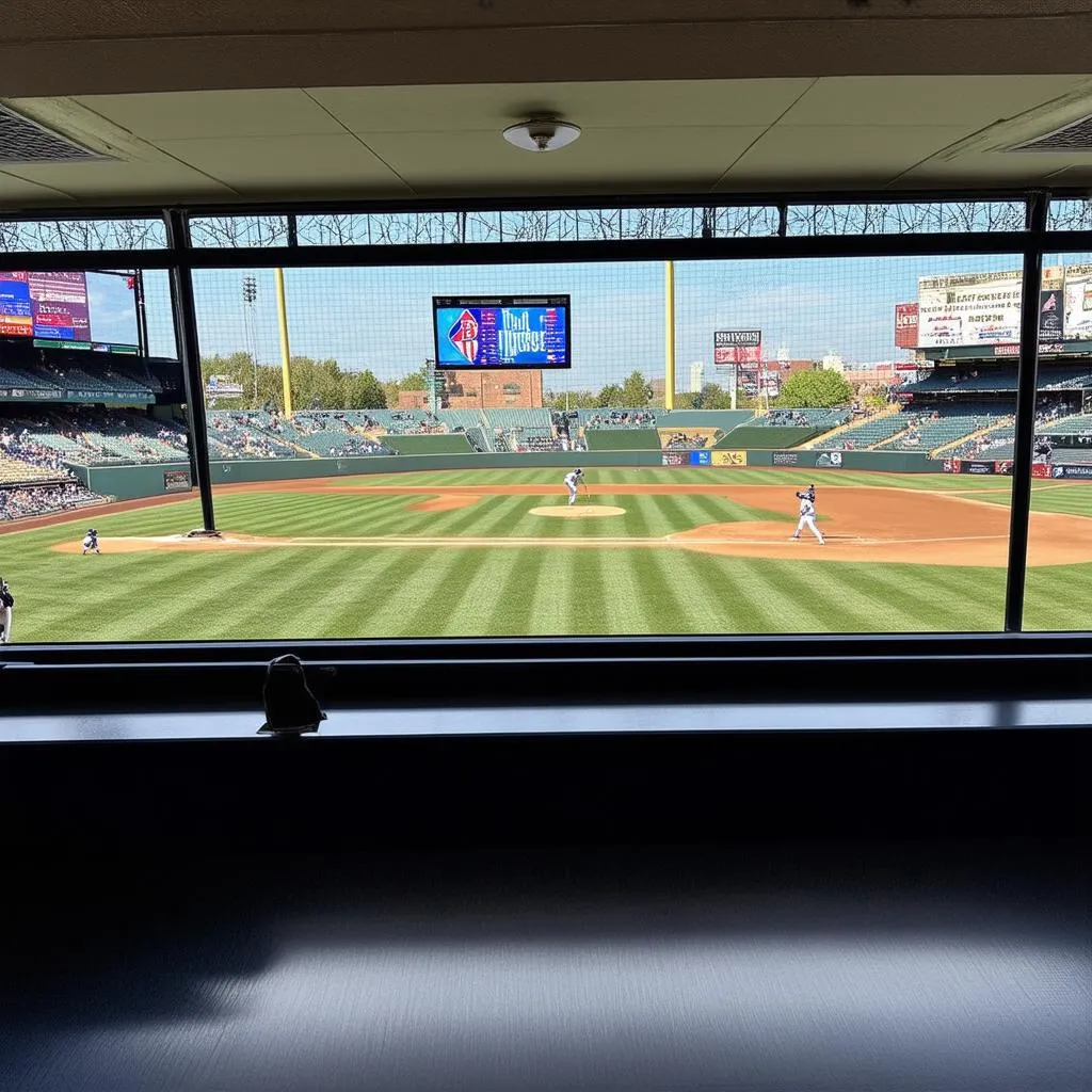 Baseball announcer booth