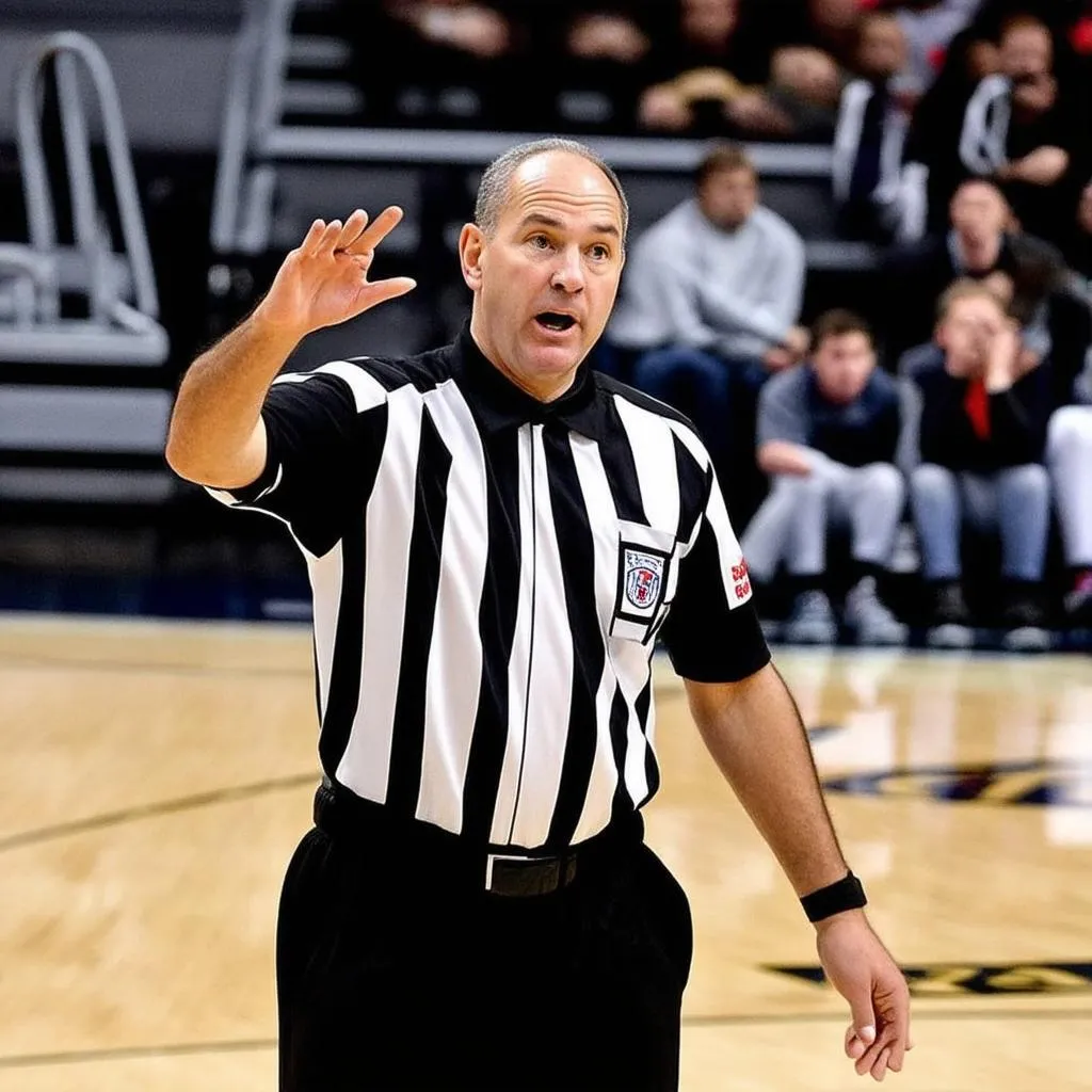 Basketball Referee Calling Travel