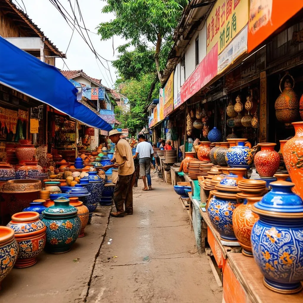 Bat Trang Village with Colorful Ceramics