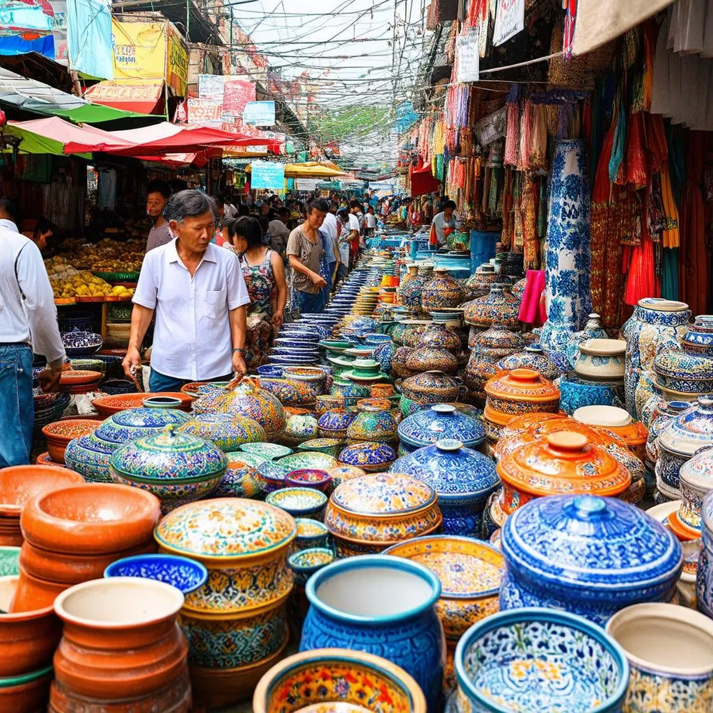 Bat Trang Pottery Market