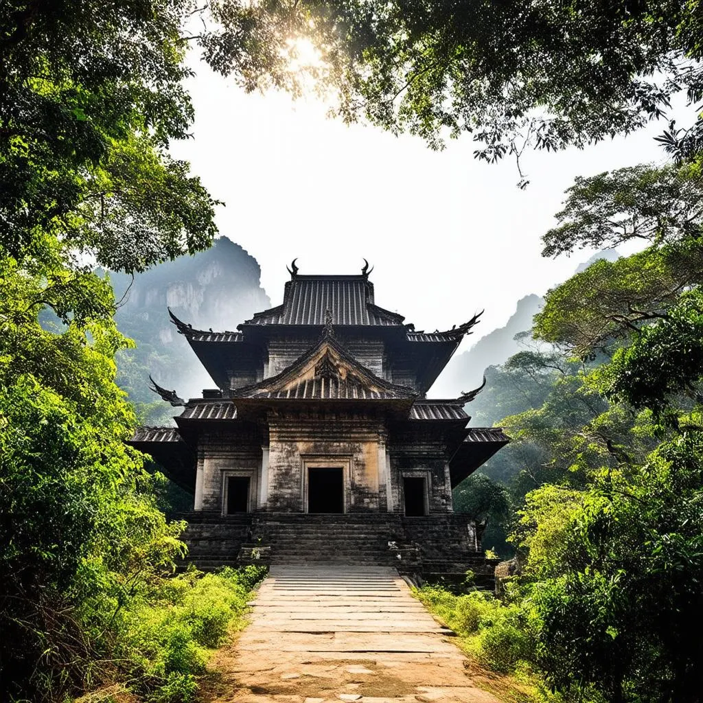 ancient temple in forest