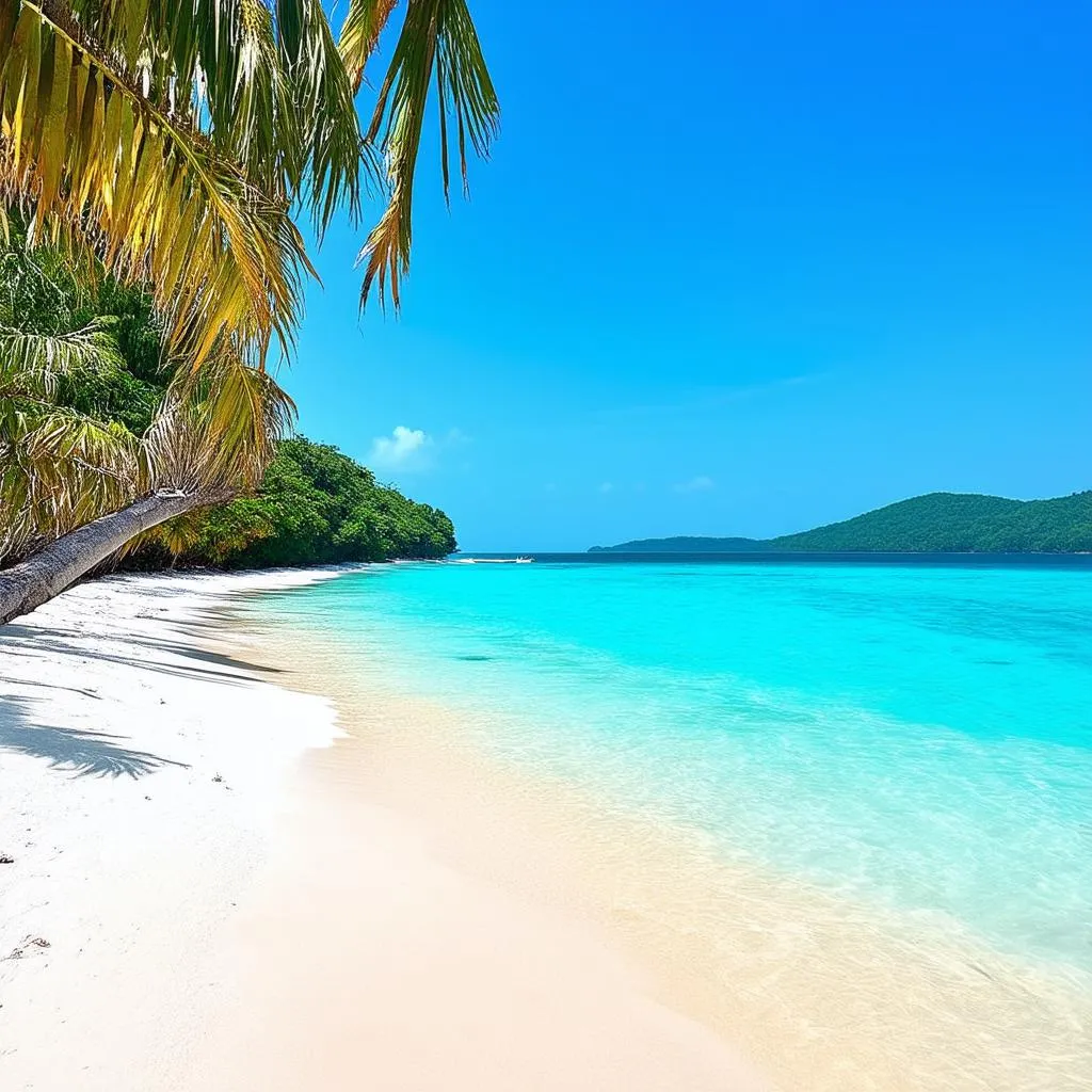 Tranquil beach scene in Thailand