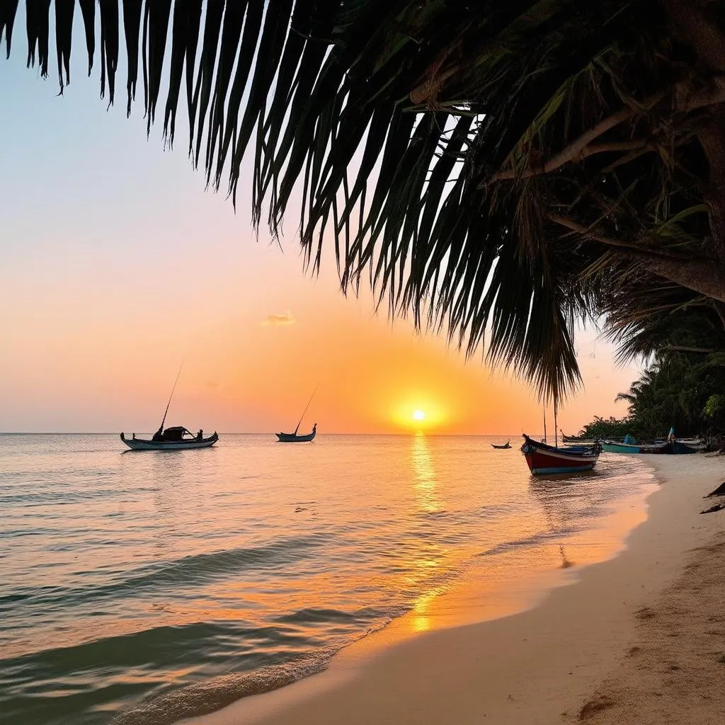 Sunset on Tam Ngu Beach