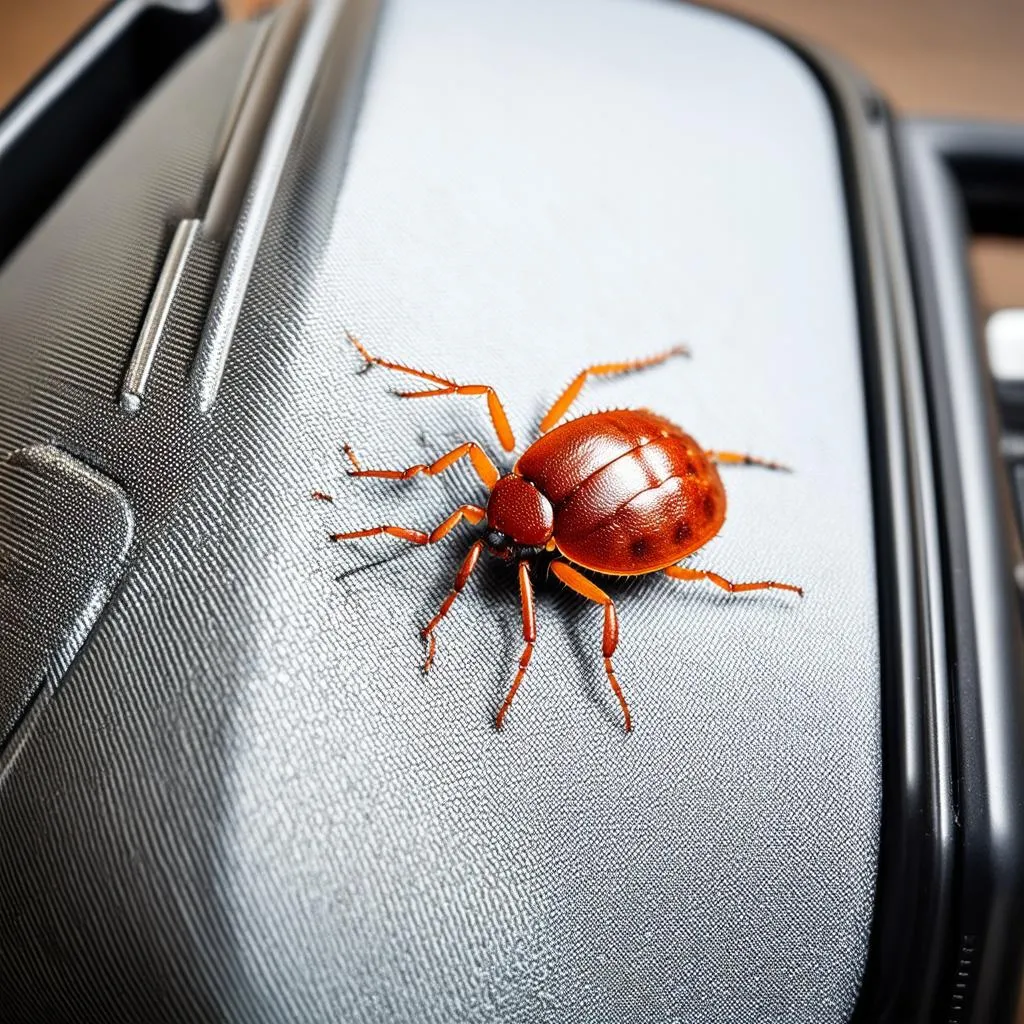 bed bug on luggage