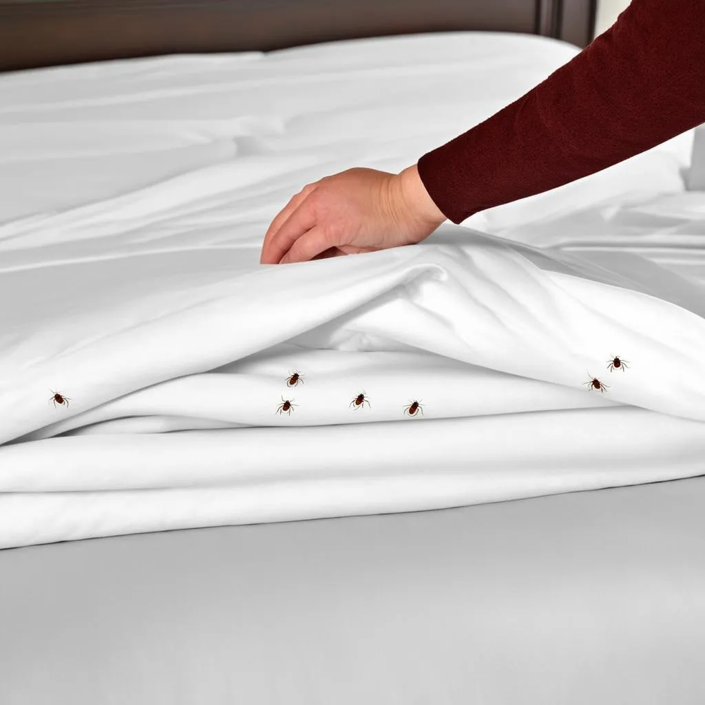 Inspecting a Hotel Mattress for Bed Bugs