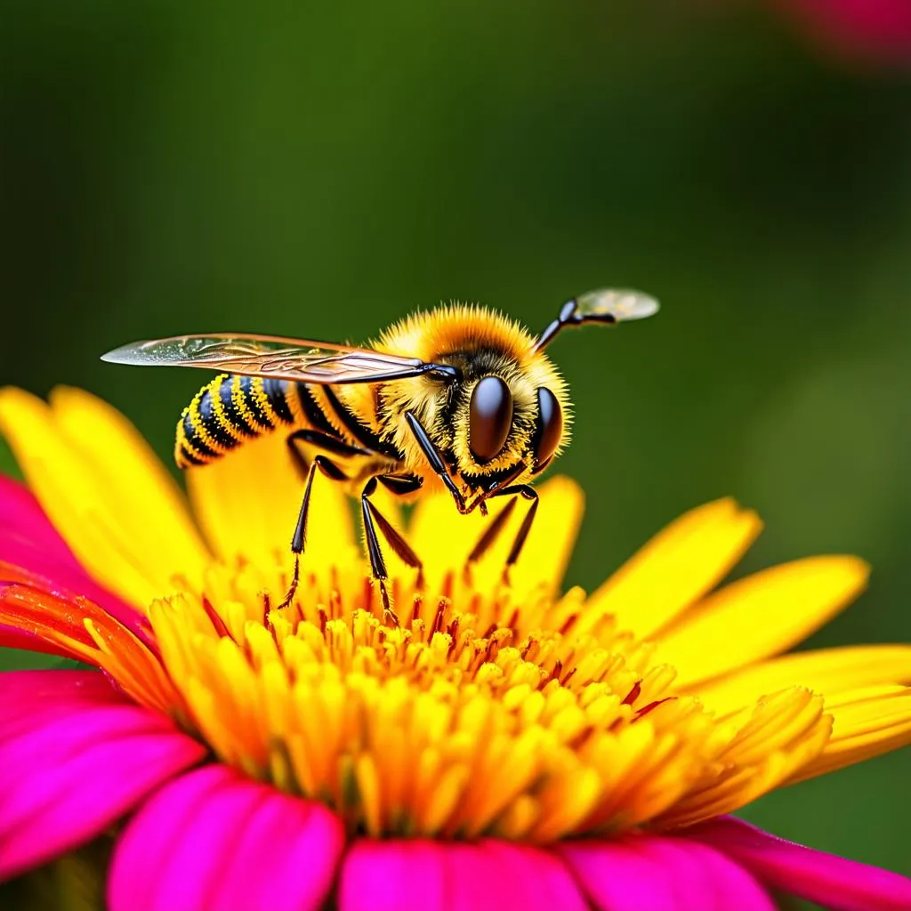 bee pollinating a flower