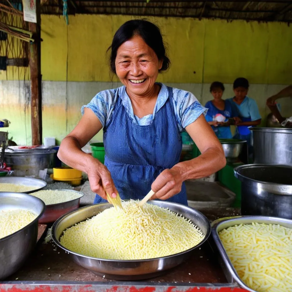 Making coconut candy in Ben Tre