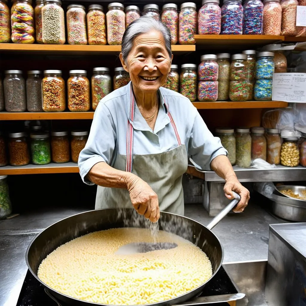 woman making coconut candy, Ben Tre