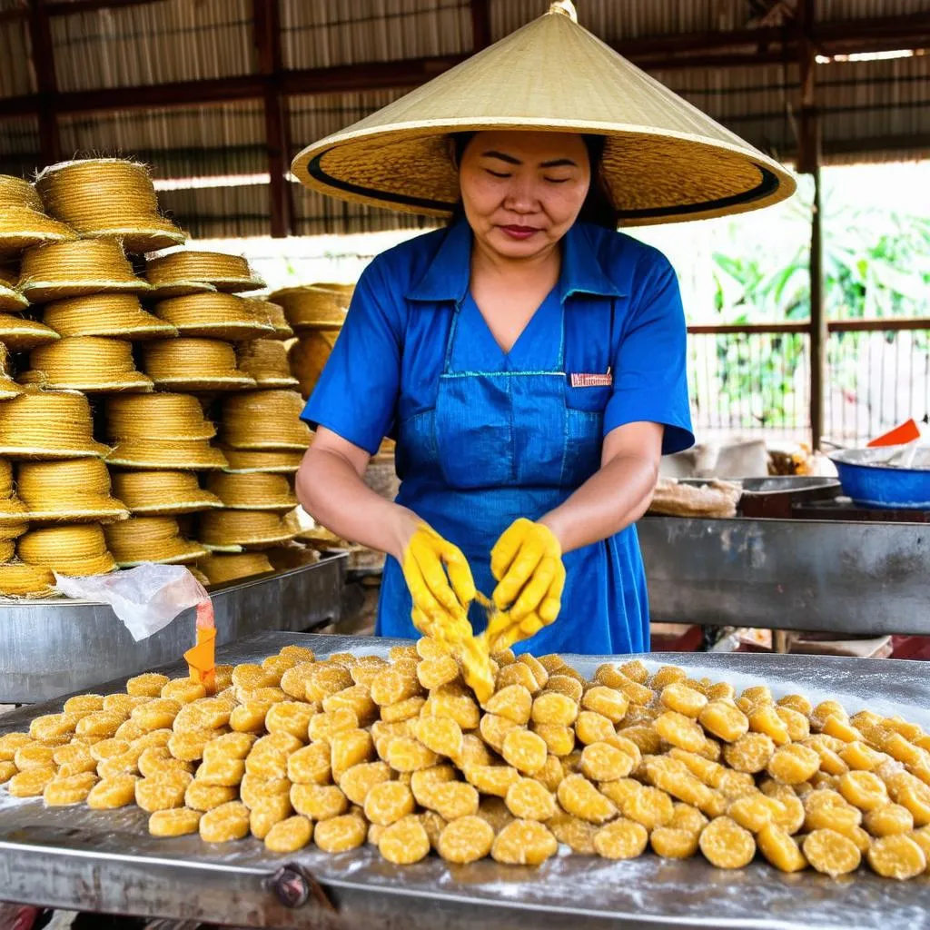 Coconut candy workshop in Ben Tre