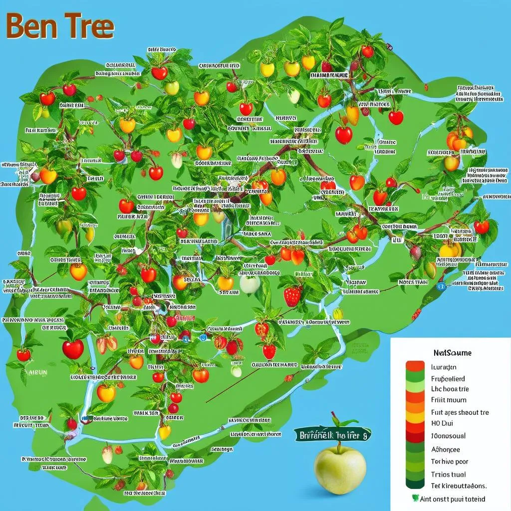 ben tre fruit orchard map