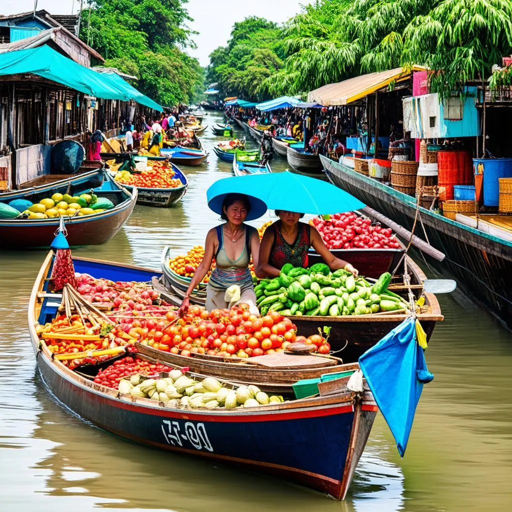 Floating market in Ben Tre