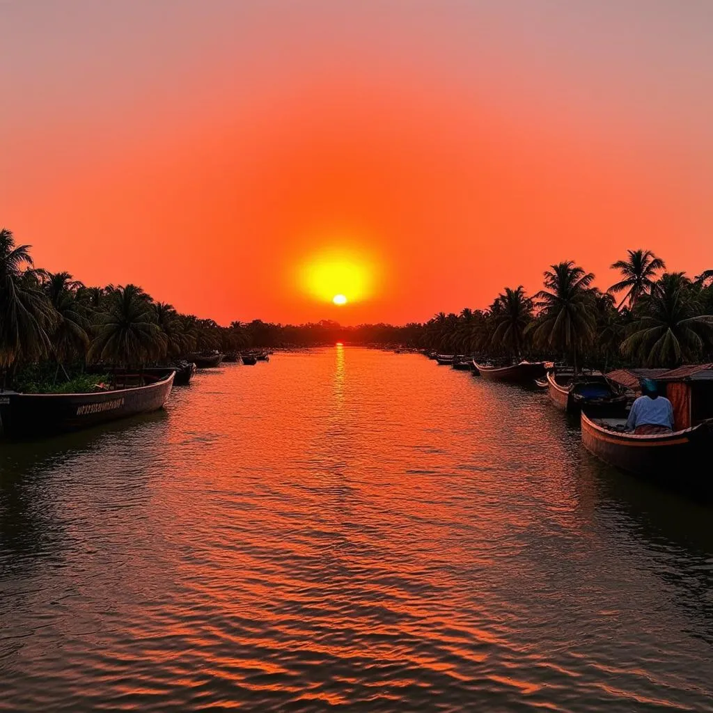 Ben Tre Mekong Delta Sunset