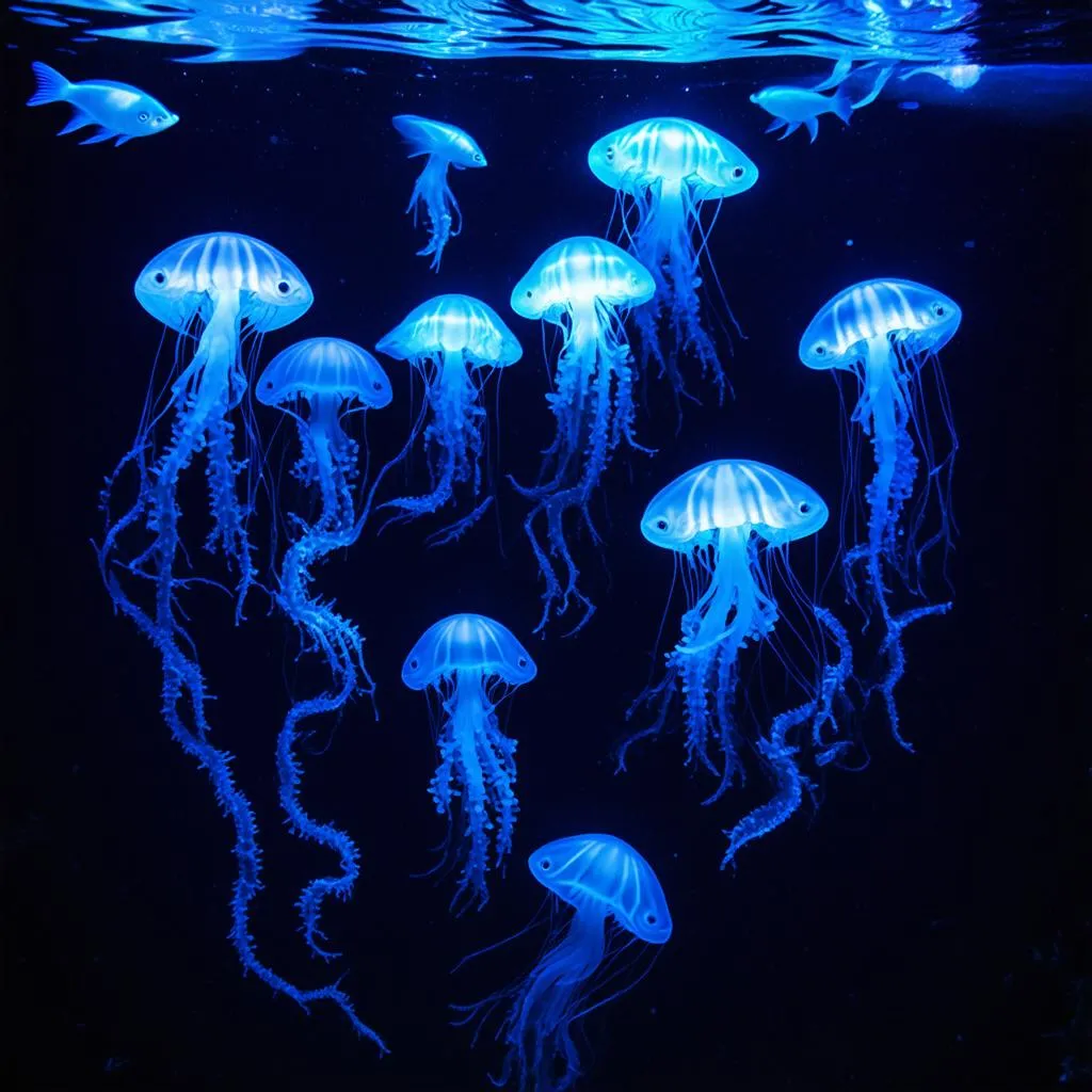 Bioluminescent Creatures in the Deep