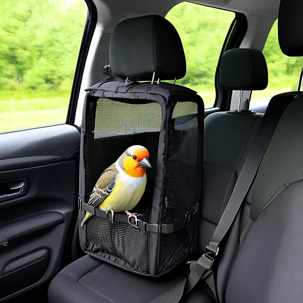 Bird Carrier in Car