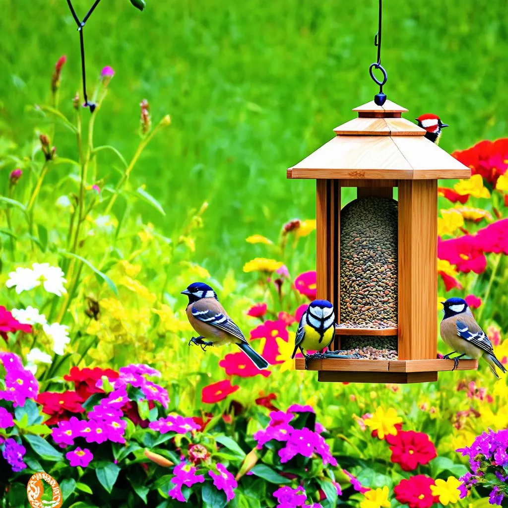 Bird Feeder in Garden