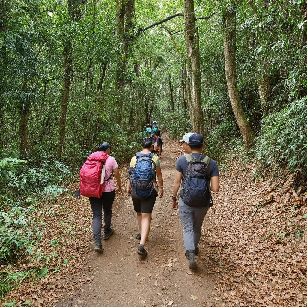 jungle trekking in bo cap vang