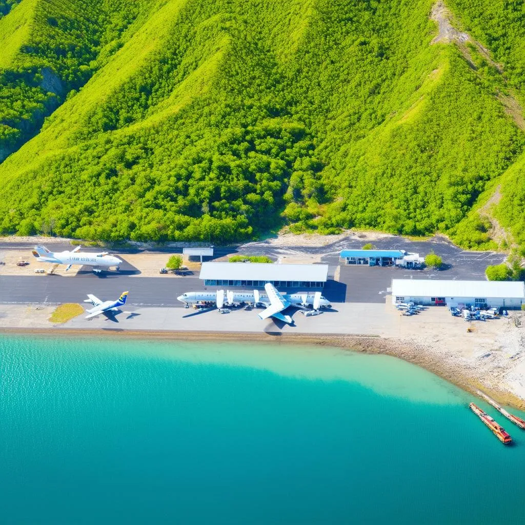 Aerial View of Bora Bora Airport