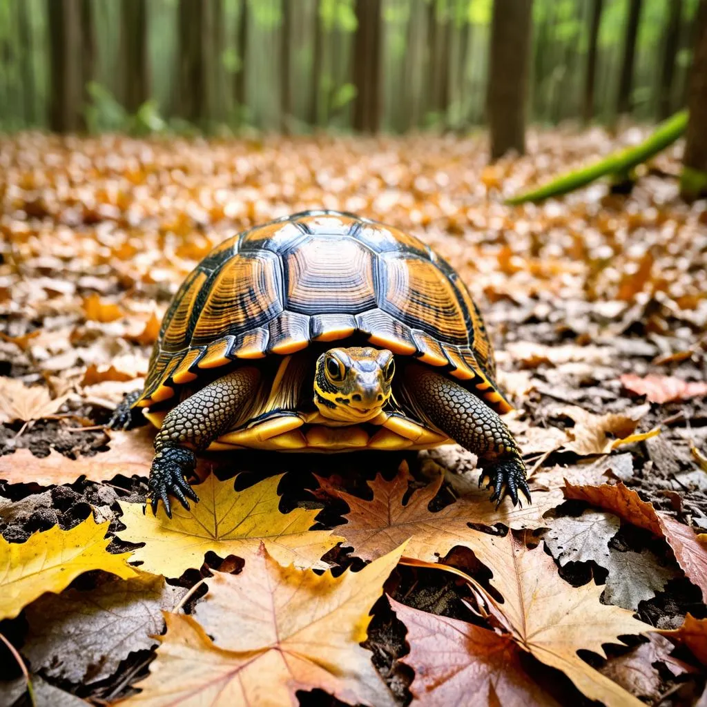 Box Turtle on Forest Floor