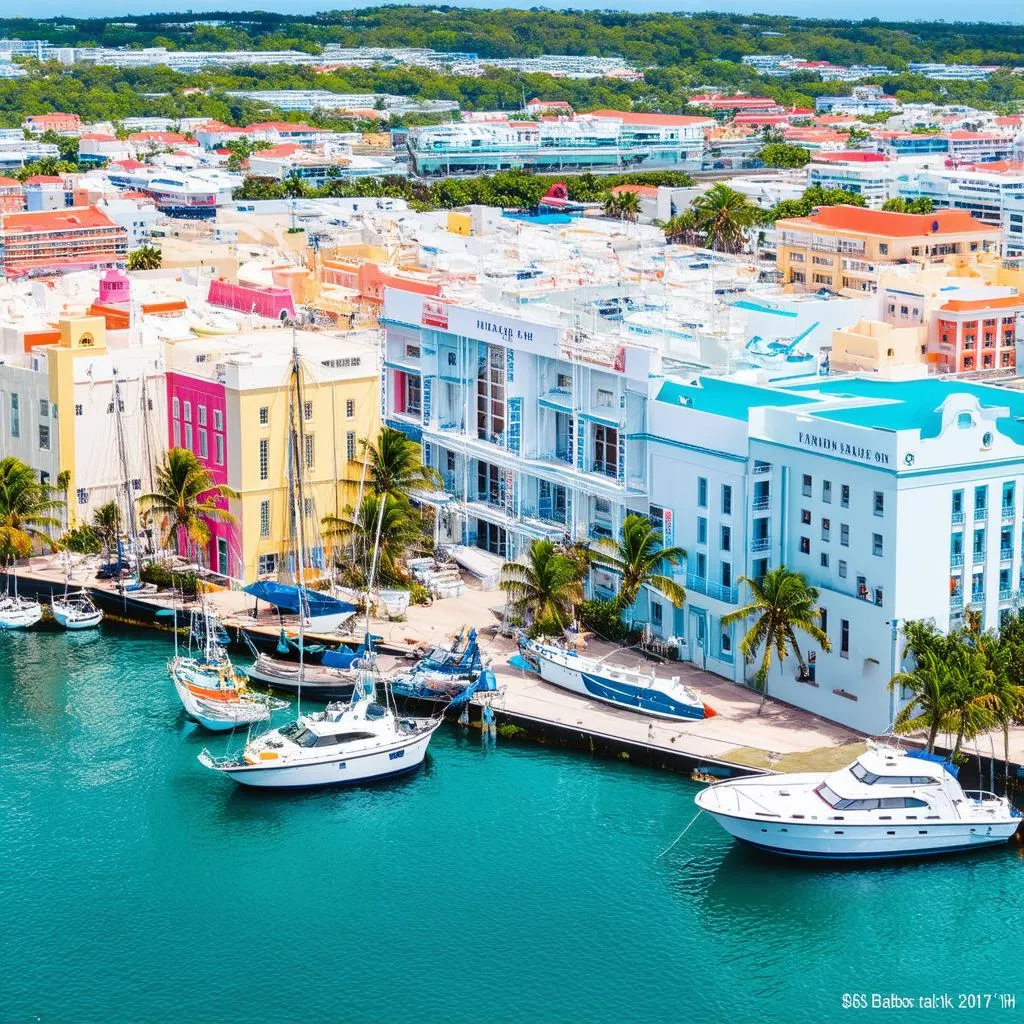 Colorful buildings in Bridgetown Barbados