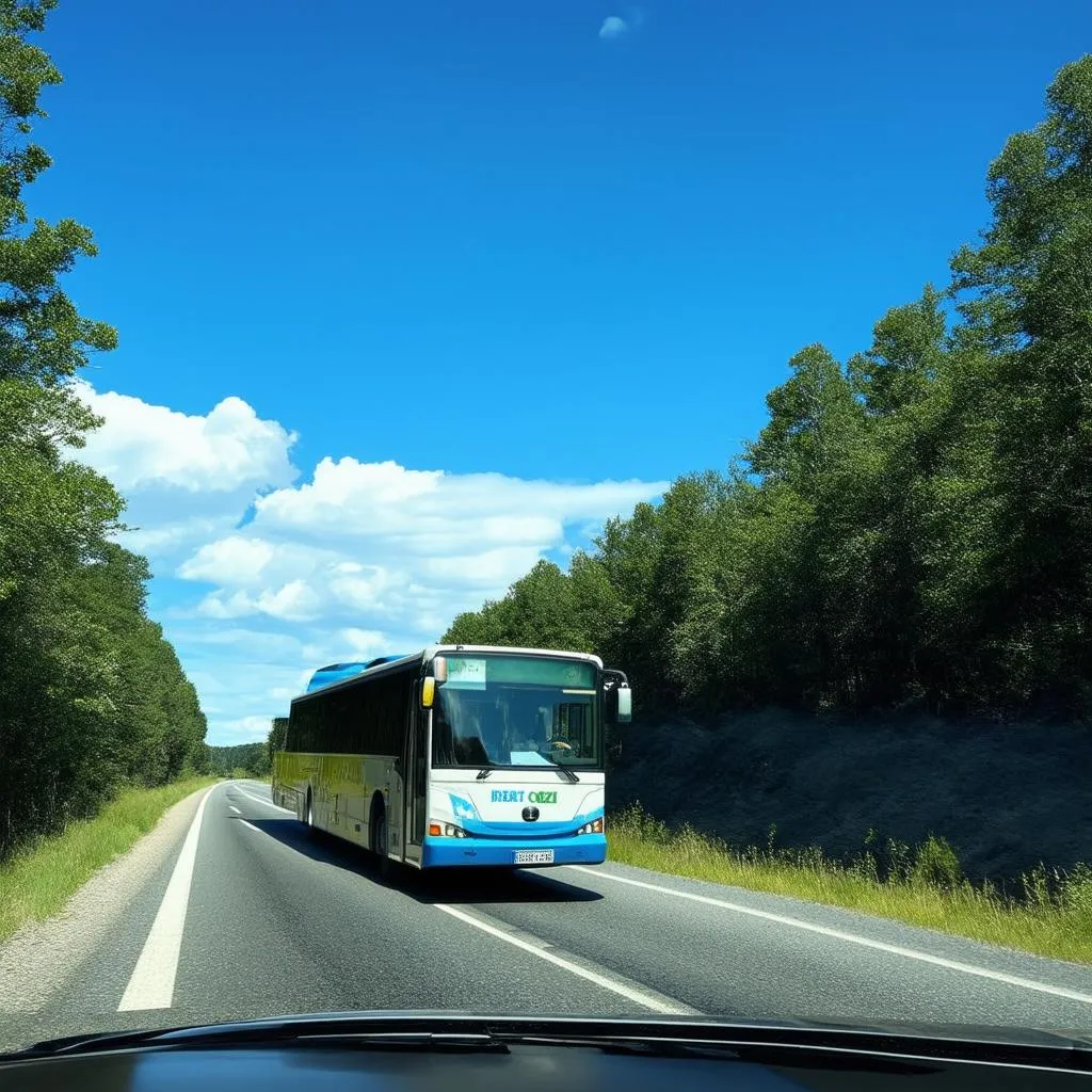 Bus on a Highway