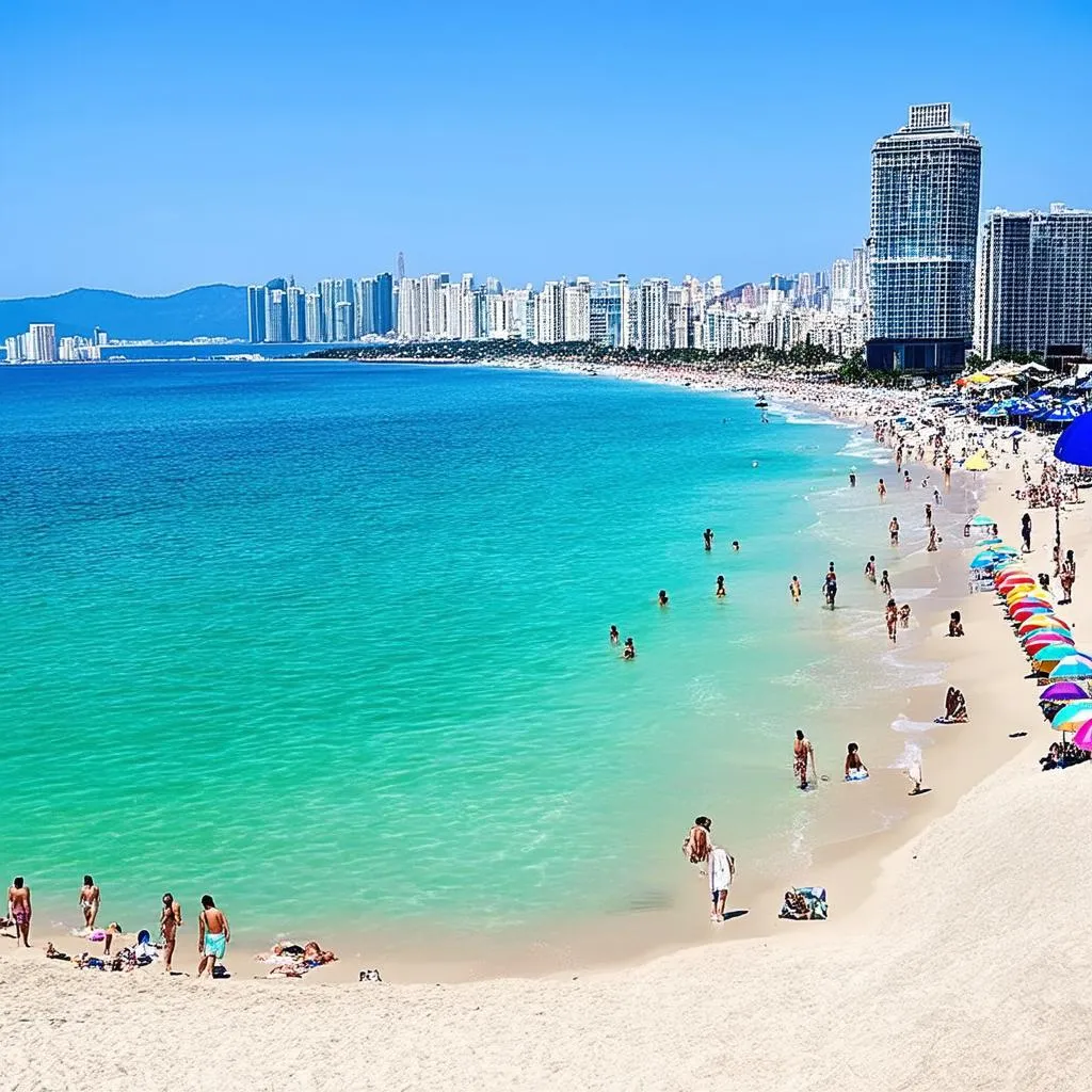 Busan beach during summer