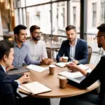 Business Meeting at a Cafe