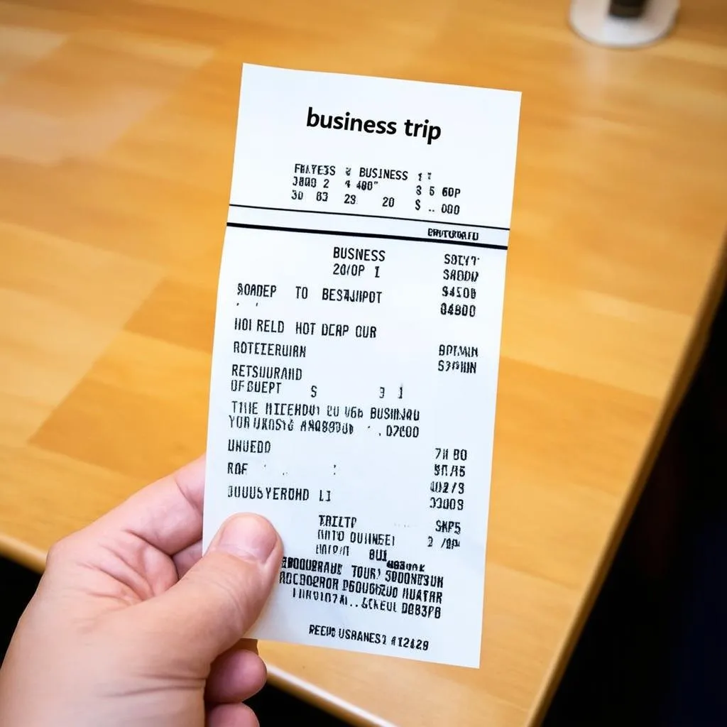 business trip meal receipt