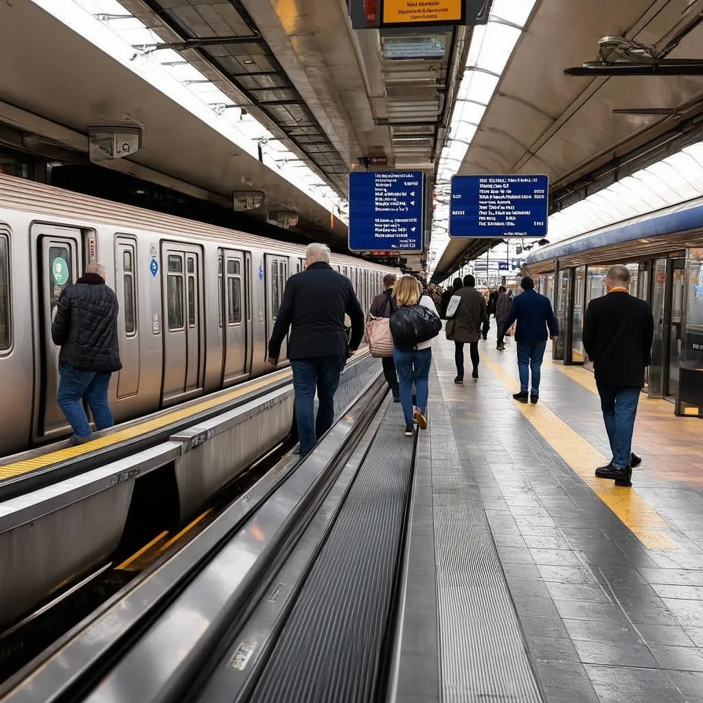 train station travelator