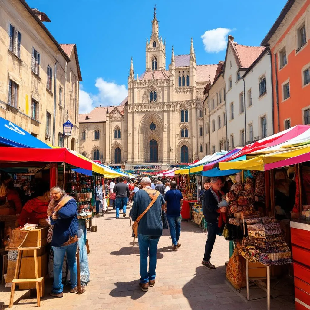 bustling marketplace