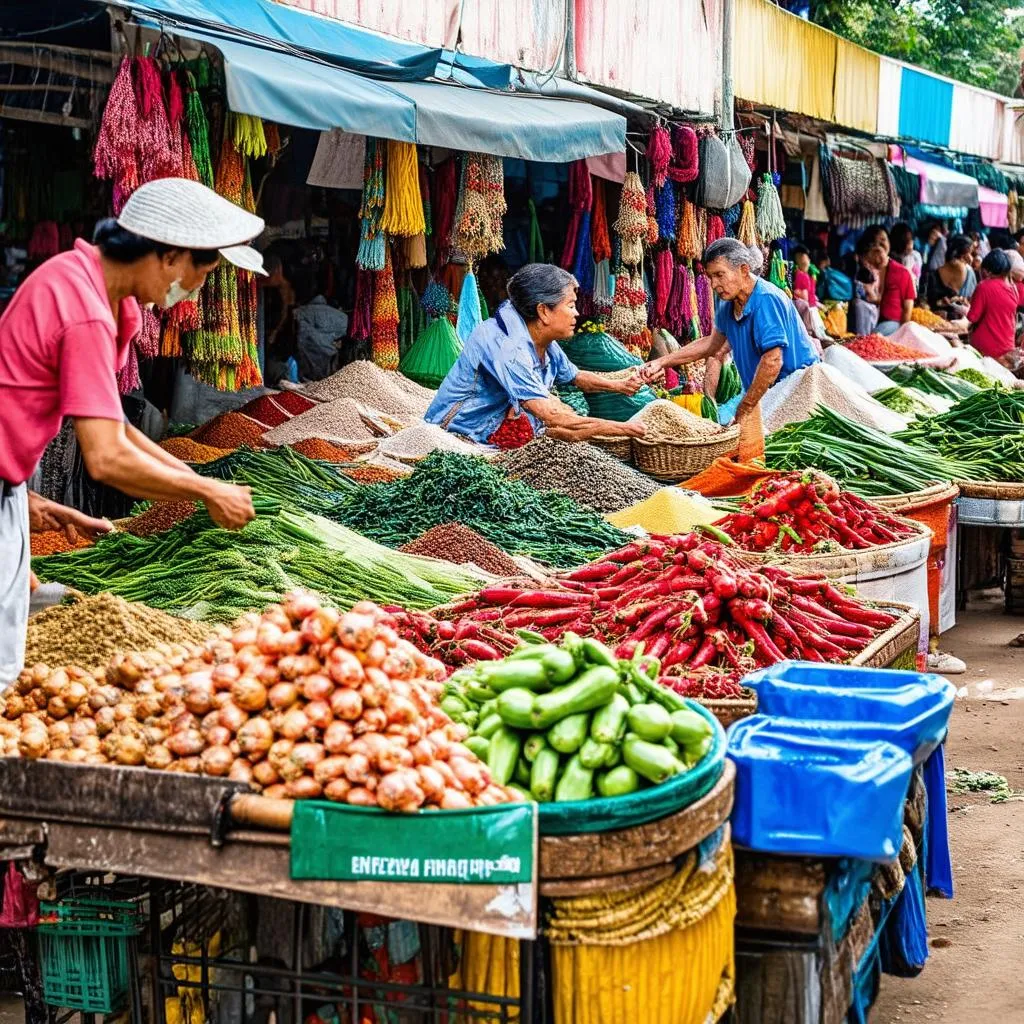 Bustling Cambodian Border Market