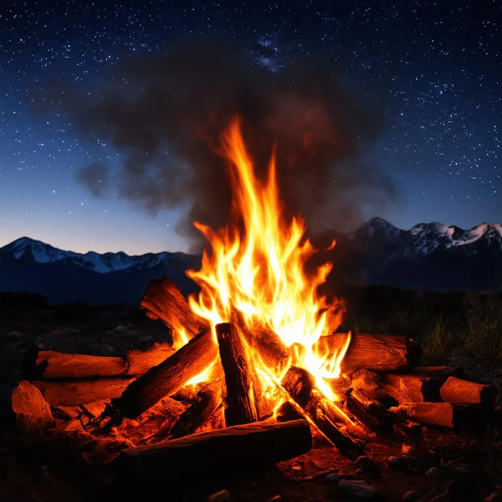 Campfire Smoke in the Wind