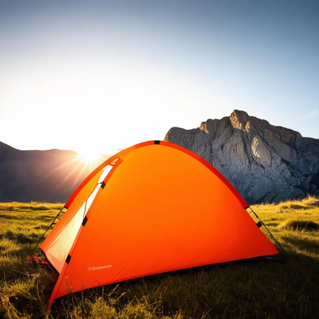 Camping Tent with Mountain View