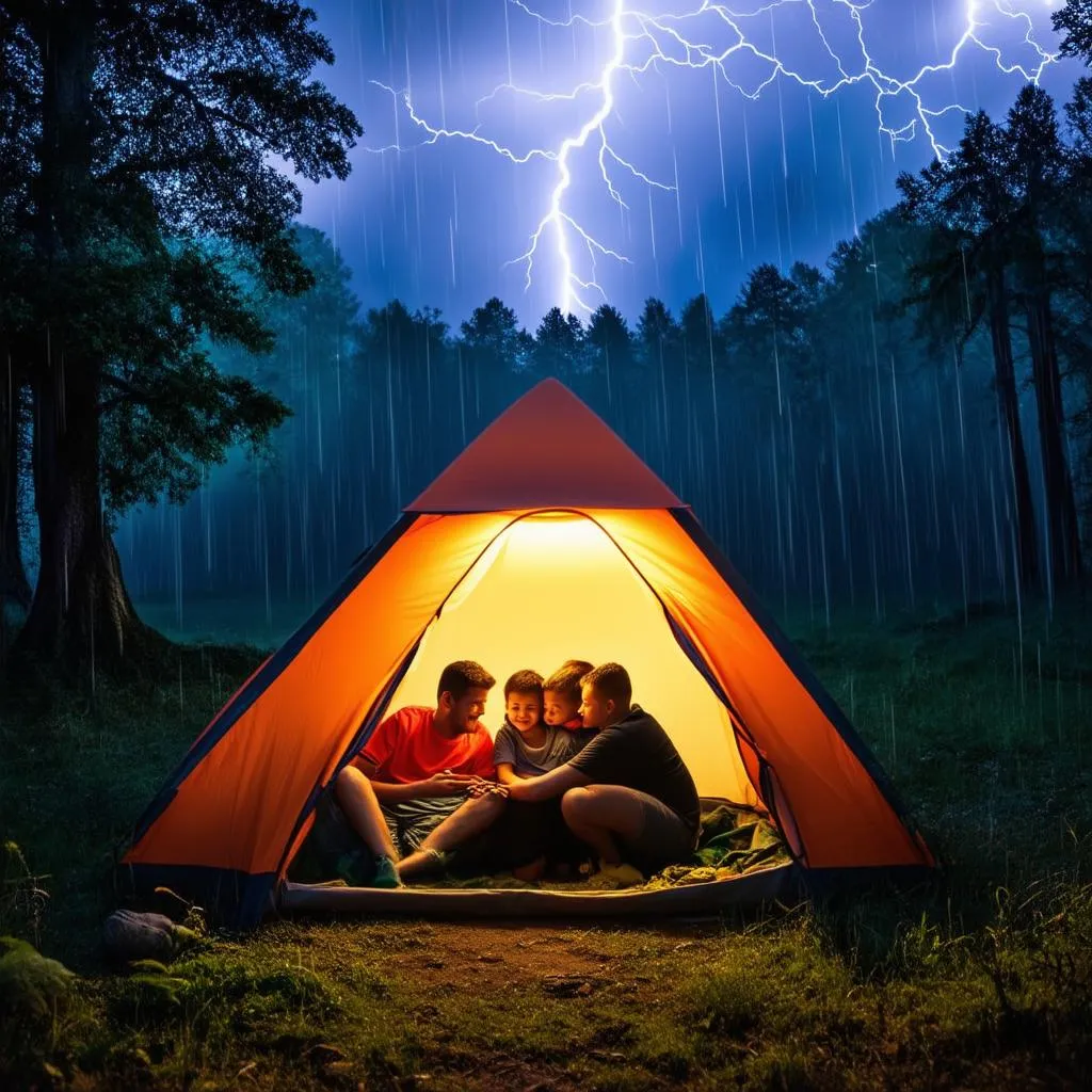 Camping in a Thunderstorm