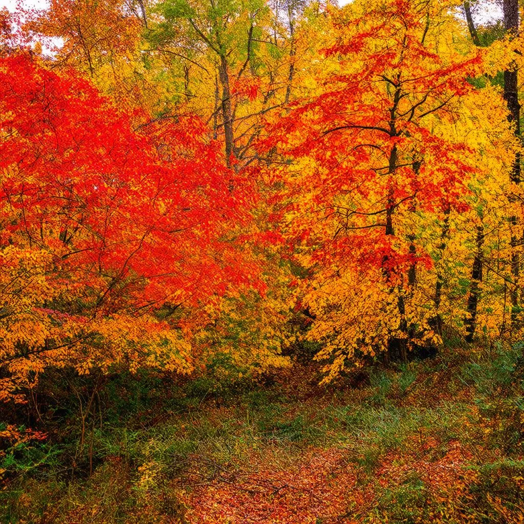 Canadian Maple Trees in Autumn