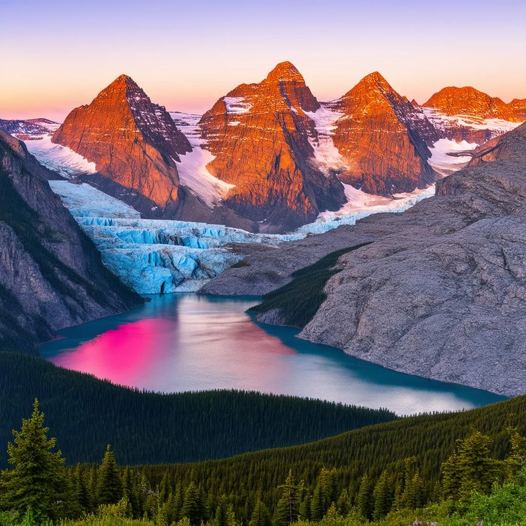 Canadian Rockies at Sunset