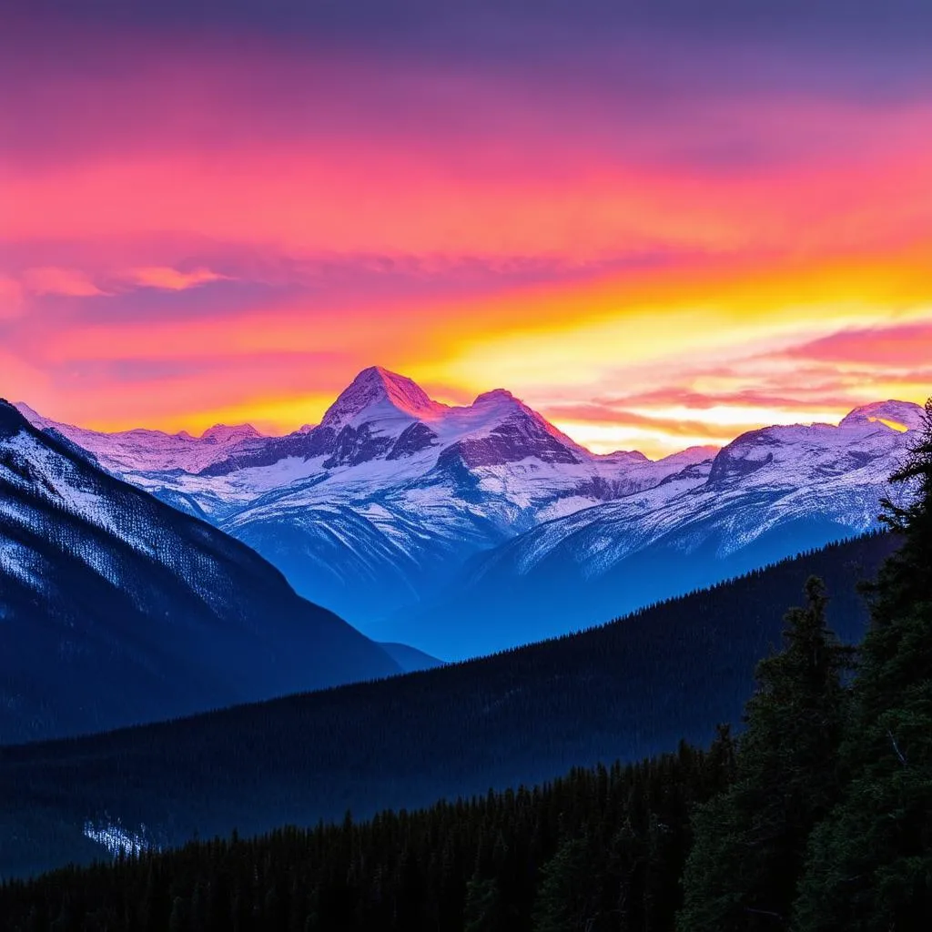 Canadian Rockies sunset