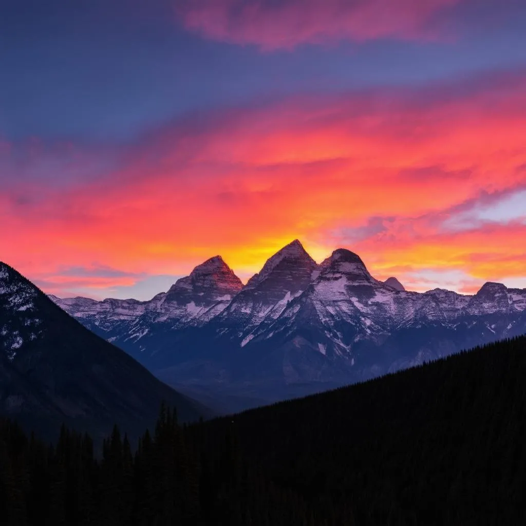 Canadian Rockies sunset