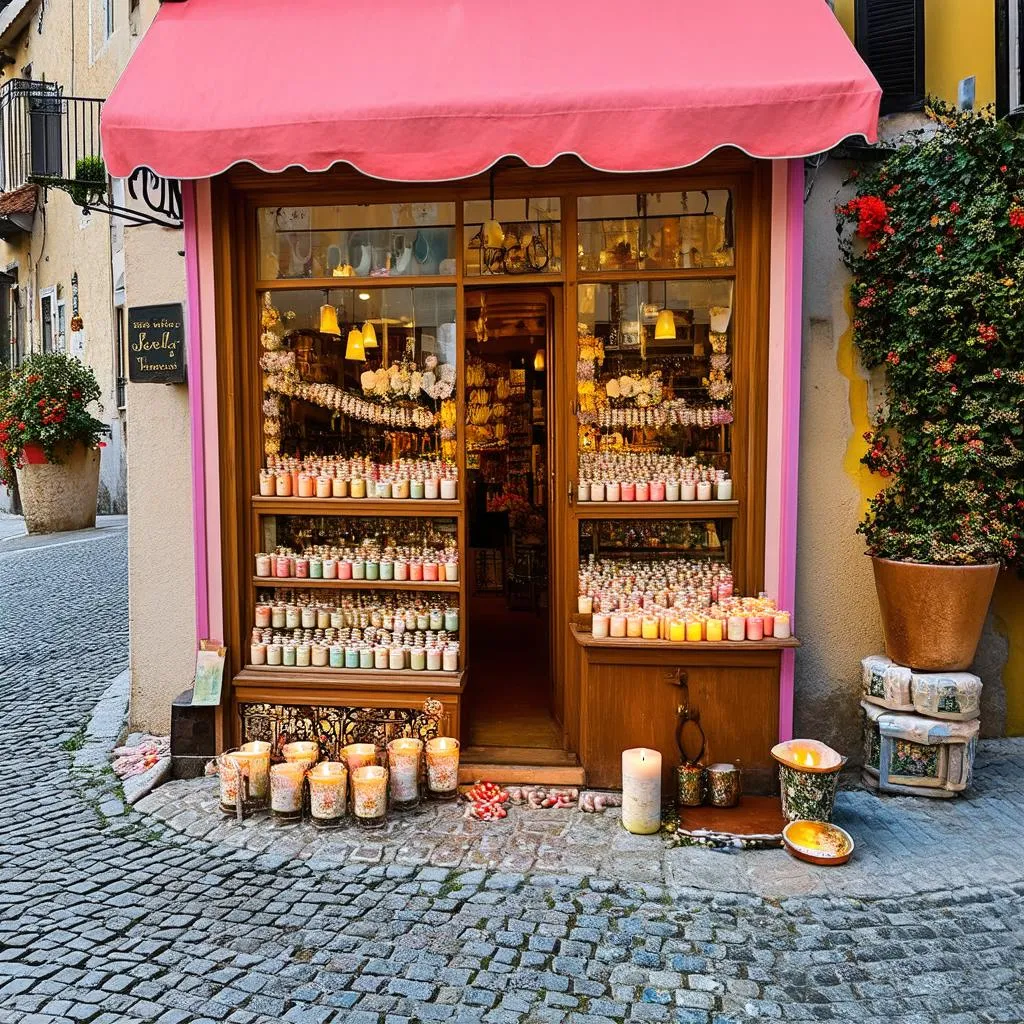 A charming candle shop in Italy