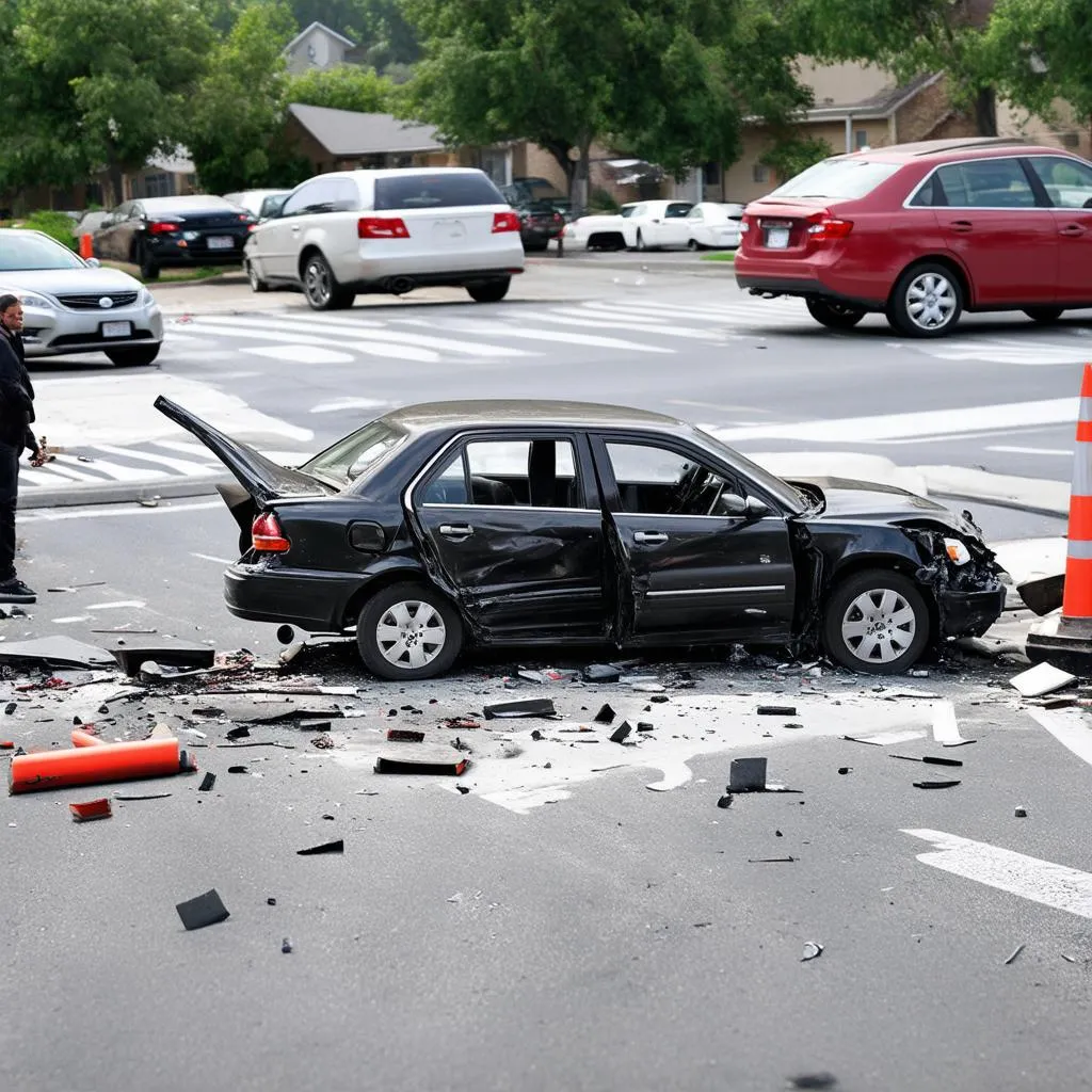 Car crash at intersection