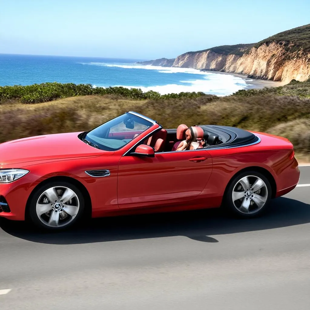 Car Driving on Pacific Coast Highway